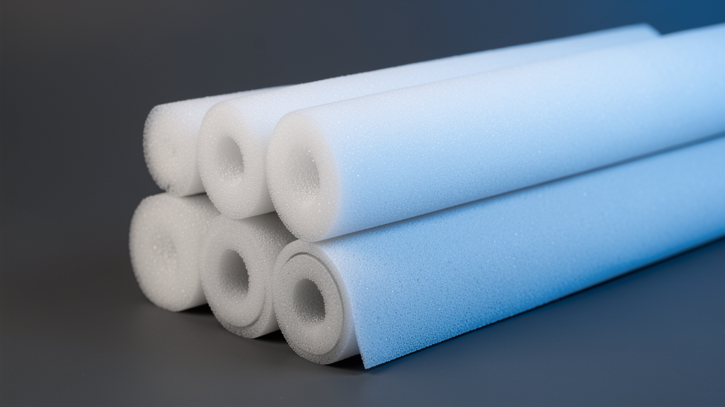 EV battery pack with silicone foam components integrated: battery modules, prismatic cells, foam pads between cells, sealing areas and thermal protection layers